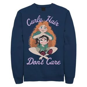 Disney Juniors' Wreck It Ralph 2 Merida Curly Hair Don't Care Crew Fleece, Girl's, Size: XL, Blue