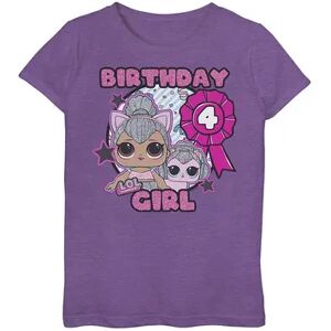 Licensed Character Girls 7-16 L.O.L. Surprise! 4th Birthday Girl Graphic Tee, Girl's, Size: Large, Purple