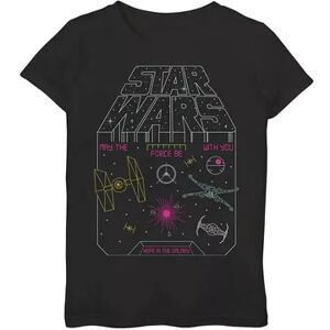 Licensed Character Girls 3-16 Star Wars Retro Video Game Logo Tee, Girl's, Size: Large, Black