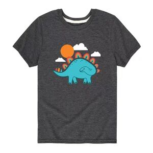 Licensed Character Boys 8-20 Rainbow Stegosaurus Dinosaur Graphic Tee, Boy's, Size: Medium, Dark Grey