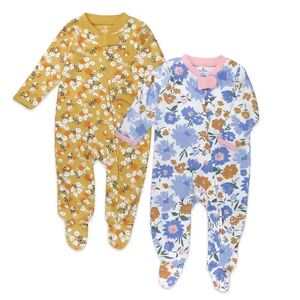 Baby Girl HONEST BABY CLOTHING Organic 2-Pack Sleep & Plays, Infant Girl's, Size: Newborn, Light Blue