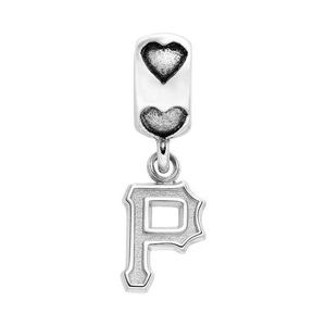 LogoArt Pittsburgh Pirates Sterling Silver Team Logo Charm, Women's, Grey