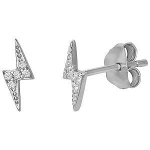 PRIMROSE Sterling Silver Cubic Zirconia Lightning Bolt Stud Earrings, Women's