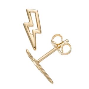 Au Naturale 14k Gold Lightning Bolt Stud Earrings, Women's, Yellow