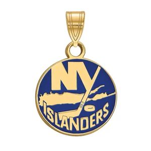 LogoArt New York Islanders Sterling Silver Small Enamel Logo Pendant, Women's, Size: 12MM, Yellow