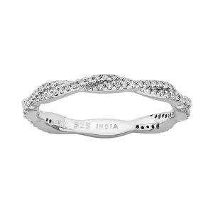 Stacks & Stones Stacks and Stones Sterling Silver 1/4-ct. T.W. Diamond Twist Stack Ring, Women's, Size: 5, White
