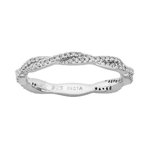 Stacks & Stones Stacks and Stones Sterling Silver 1/4-ct. T.W. Diamond Twist Stack Ring, Women's, Size: 7, White