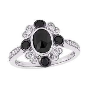 Stella Grace 10k White Gold 1 1/4 Carat T.W. Black & White Diamond Ring, Women's, Size: 6