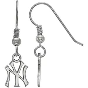 LogoArt Sterling Silver New York Yankees Drop Earrings, Women's, Size: 29 mm