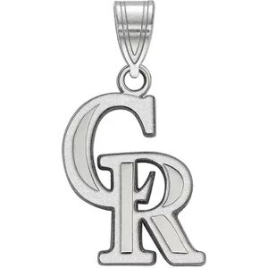 LogoArt 10k White Gold Colorado Rockies Medium Pendant, Women's, Size: 22 mm, Multicolor