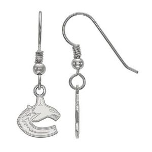 LogoArt Vancouver Canucks 14k Gold Over Silver Mini Dangle Wire Earrings, Women's, Grey
