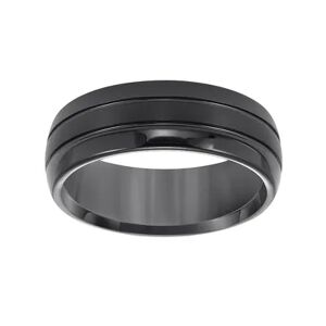 Lovemark Black Tungsten Groove Men's Wedding Band, Size: 9