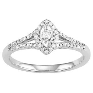 Unbranded 10k White Gold 1/4 Carat T.W. Diamond Marquise Engagement Ring, Women's, Size: 7