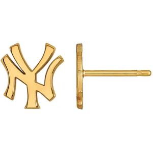 LogoArt Sterling Silver New York Yankees Stud Earrings, Women's, Size: 9 mm, Gold