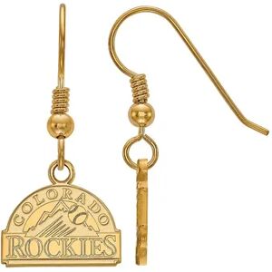 LogoArt Sterling Silver 14k Gold-Plated Colorado Rockies Extra-Small Dangle Earrings, Women's, Size: 30 mm, Multicolor