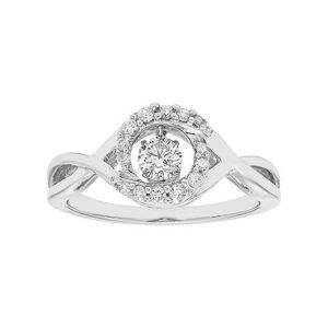 Boston Bay Diamonds 14k White Gold 3/8 Carat T.W. Diamond Crisscross Ring, Women's, Size: 8.50