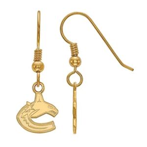 LogoArt Vancouver Canucks 14k Gold Over Silver Mini Dangle Wire Earrings, Women's, Yellow