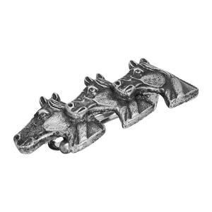 1928 Silver Tone Horse Heads Barrette