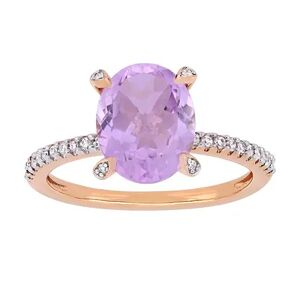 Stella Grace 10k Rose Gold Rose De France & 1/10 Carat T.W. Diamond Engagement Ring, Women's, Purple