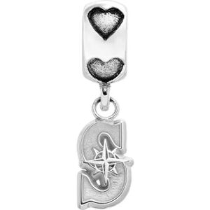 LogoArt Seattle Mariners Sterling Silver Team Logo Charm, Women's, Grey