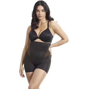 Women's Naomi & Nicole Inside Magic Body Contour Hi Waist Boyshort Shapewear 7918, Size: Medium, Black