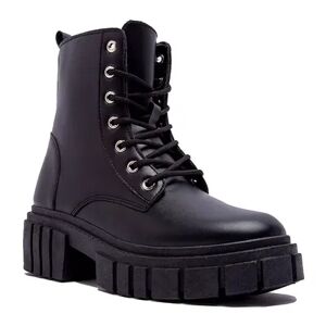 Qupid Puro-13 Women's Combat Boots, Size: 6, Black