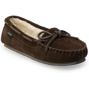 Clarks Classic Women's Suede Slippers, Size: 6, Med Brown