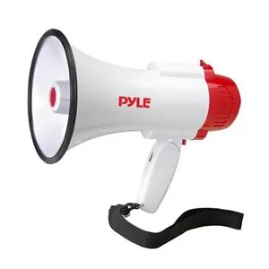 Pyle Pro Handheld Megaphone Bull Horn with Siren and Voice Recorder PMP35R, White