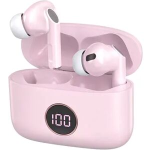 Visual Land SOUNDWAVE A1 Active Noise Cancelling True Wireless Bluetooth v5.3 Earbuds, Pink