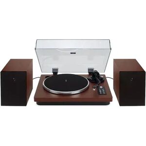 iLive Wooden Bluetooth Turntable & Stereo Speakers Set, Brown