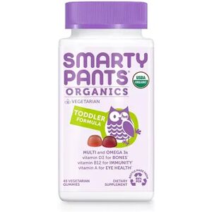 SmartyPants Vitamins Organic Toddler Formula Gummy Vitamin, Multicolor, 45 CT