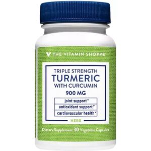 The Vitamin Shoppe Triple Strength Turmeric with Curcumin - 900 MG, 30 Vegetarian Capsules, Multicolor, 30 CT