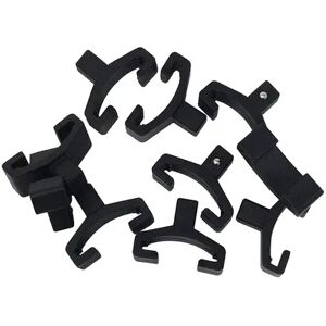 Industro Contemporary Nylon 1/4' Socket Holder Rail Clips, 10 Pack - Black