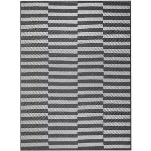 My Magic Carpet Tratti Machine Washable Rug, Black, 3X5 Ft