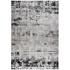 Art Carpet Harmotia Abstract Rug, Grey, 5X8 Ft