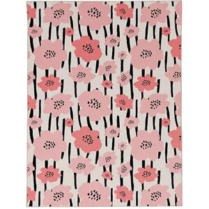 Linon Laurel Washable Rug, Pink, 5X7 Ft