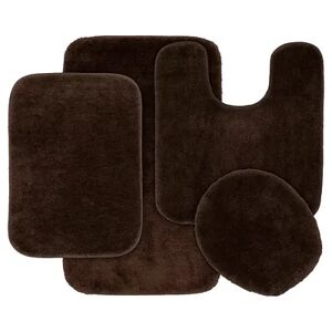 Garland Rug Garland Deco Nylon 4-piece Bath Rug Set, Brown, 4 PC SET