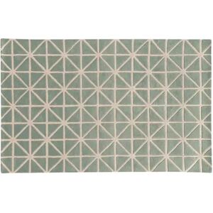 Pantone UNIVERSE Optic Carved Diamond Gridwork Wool Rug, Grey, 3.5X5.5 Ft