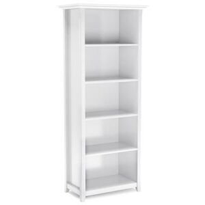 Simpli Home Amherst Transitional 5-Shelf Bookcase, White