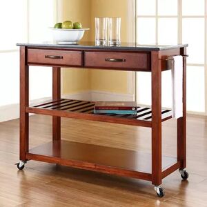 Crosley Furniture Black Granite Top Kitchen Cart, Clrs