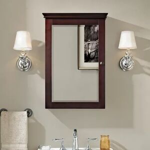 Crosley Furniture Lydia Mirrored Wall Cabinet, Brown