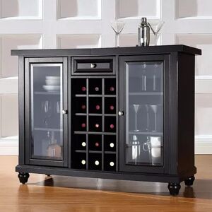 Crosley Furniture Cambridge Sliding Top Bar Cabinet, Black