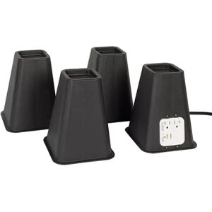 Richards Homewares 4-pack USB Port & Charging Bed Risers, Black