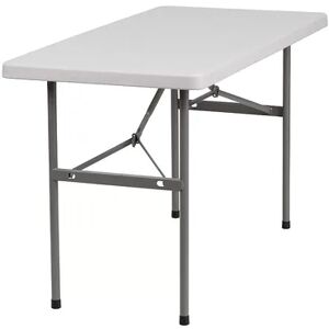 Emma+Oliver Emma and Oliver 4-Foot Granite White Plastic Folding Table - Banquet / Event Folding Table