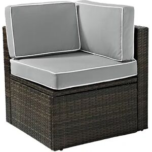 Crosley Furniture Palm Harbor Patio Corner Chair, Grey
