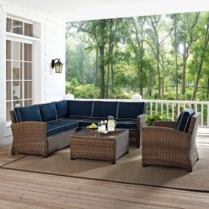 Crosley Furniture Bradenton Faux Wicker Seating 5-piece Set, Blue