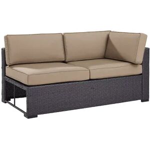 Crosley Furniture Biscayne Patio Wicker One Arm Loveseat, Brown