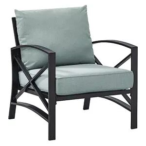 Crosley Furniture Kaplan Arm Chair with Mist Cushion, Green