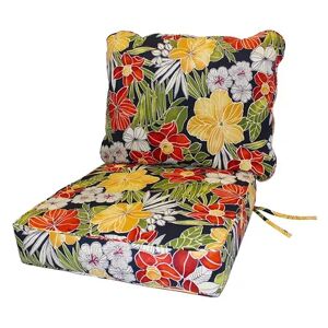 Greendale Home Fashions Deep Seat Patio Chair Cushion 2-piece Set, Black