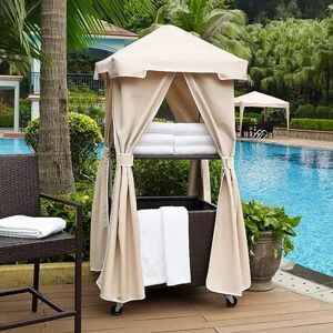 Crosley Furniture Palm Harbor Faux Wicker Towel Valet, Brown